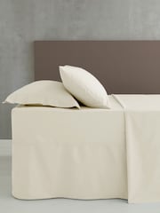 Catherine Lansfield Set of 2 Cream Easy Iron Percale Pillowcases - Image 2 of 2