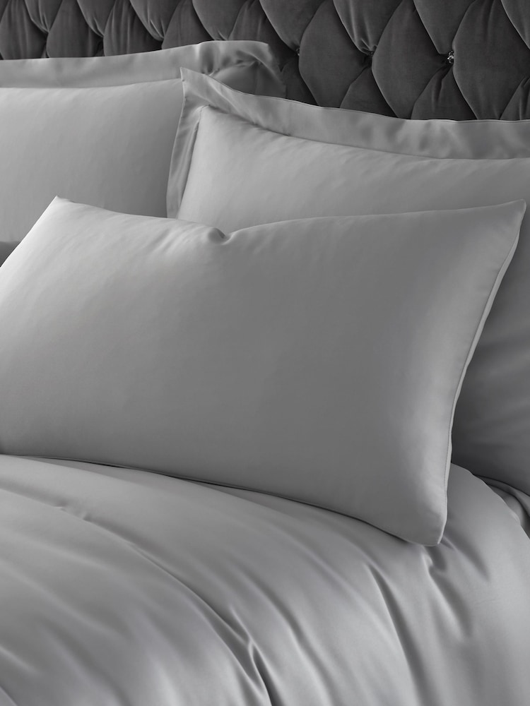 Catherine Lansfield Silver Silky Soft Satin Pillowcase - Image 1 of 2