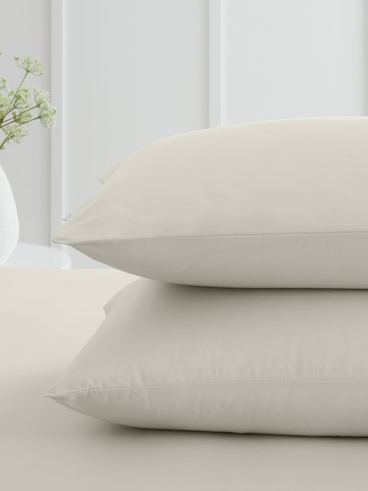Bianca Natural 200 Thread Count 100% Cotton Pillowcase Pair - Image 2 of 4
