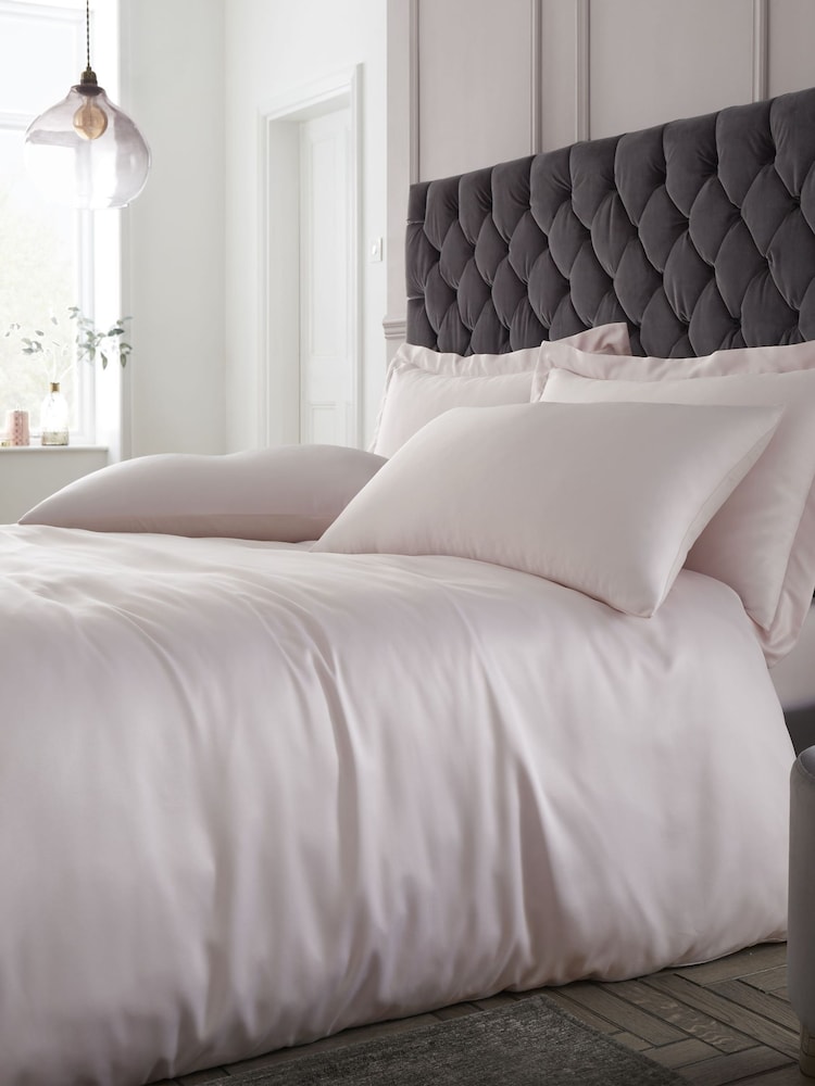 Catherine Lansfield Blush Silky Soft Satin Oxford Pillowcase - Image 2 of 2