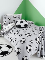 Catherine Lansfield White Cosy Football Fleece Fitted Sheet - Image 2 of 2