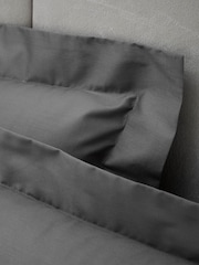 Bianca Set of 2 Charcoal 180 Thread Count Cotton Oxford Pillowcases - Image 2 of 3
