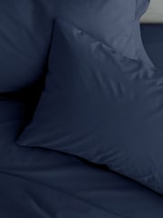 Catherine Lansfield Set of 2 Navy Easy Iron Percale Pillowcases - Image 1 of 2