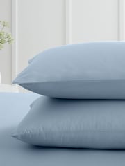 Bianca Blue 200 Thread Count 100% Cotton Pillowcase Pair - Image 2 of 4
