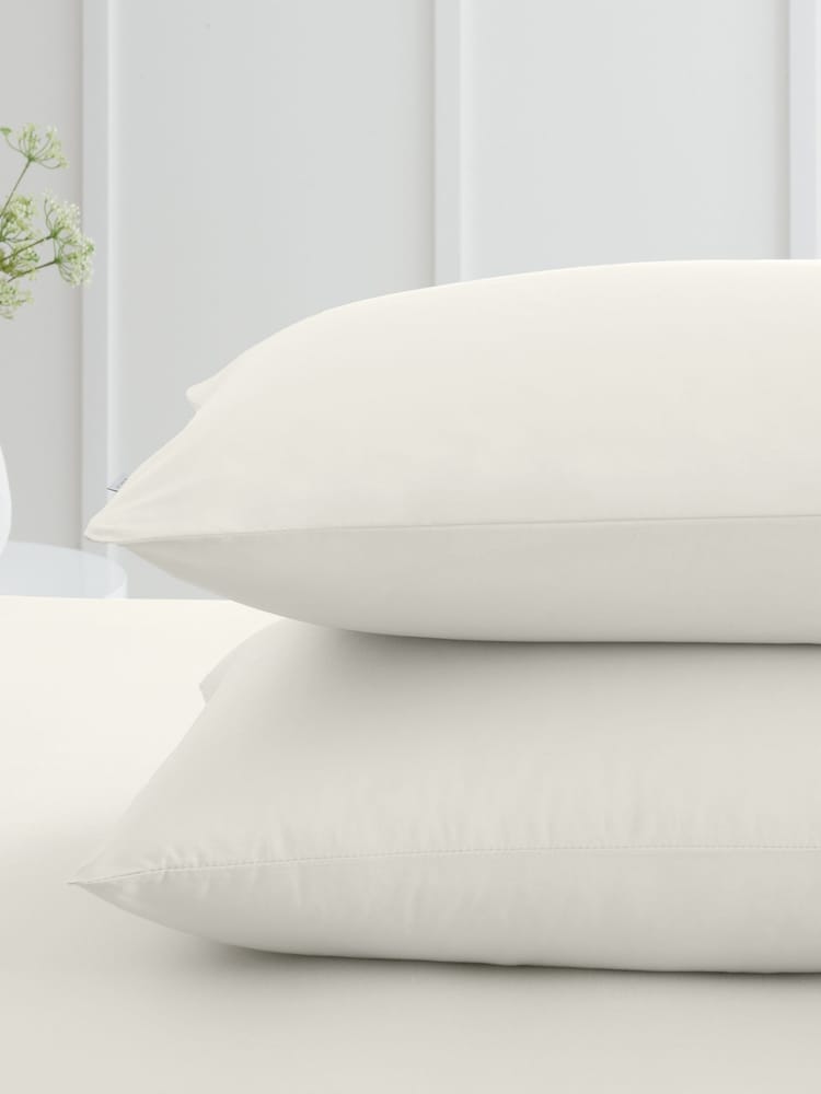 Bianca Cream 200 Thread Count 100% Cotton Pillowcase Pair - Image 2 of 4