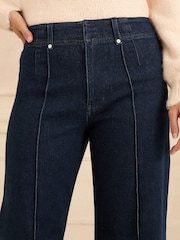 Love & Roses Rinse Blue Pintuck Crop Wide Leg Jeans - Image 2 of 5