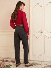 Love & Roses Charcoal Grey Barrel Leg Jeans - Image 3 of 5