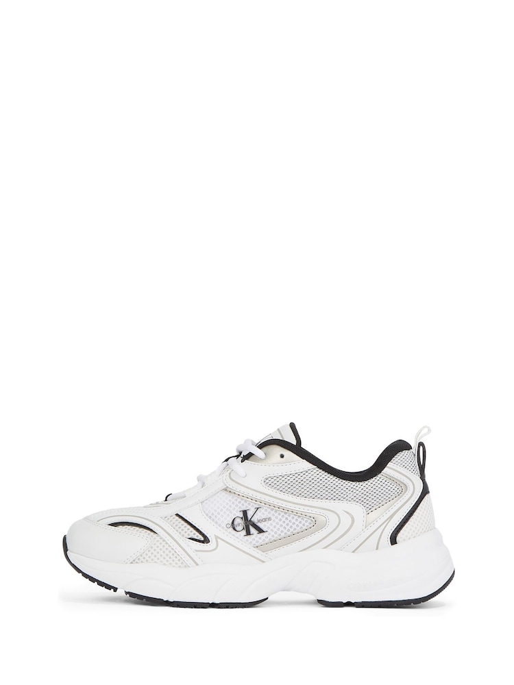 Calvin Klein White Retro Tennis Mesh Trainers - Image 2 of 5