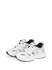 Calvin Klein White Retro Tennis Mesh Trainers - Image 3 of 5