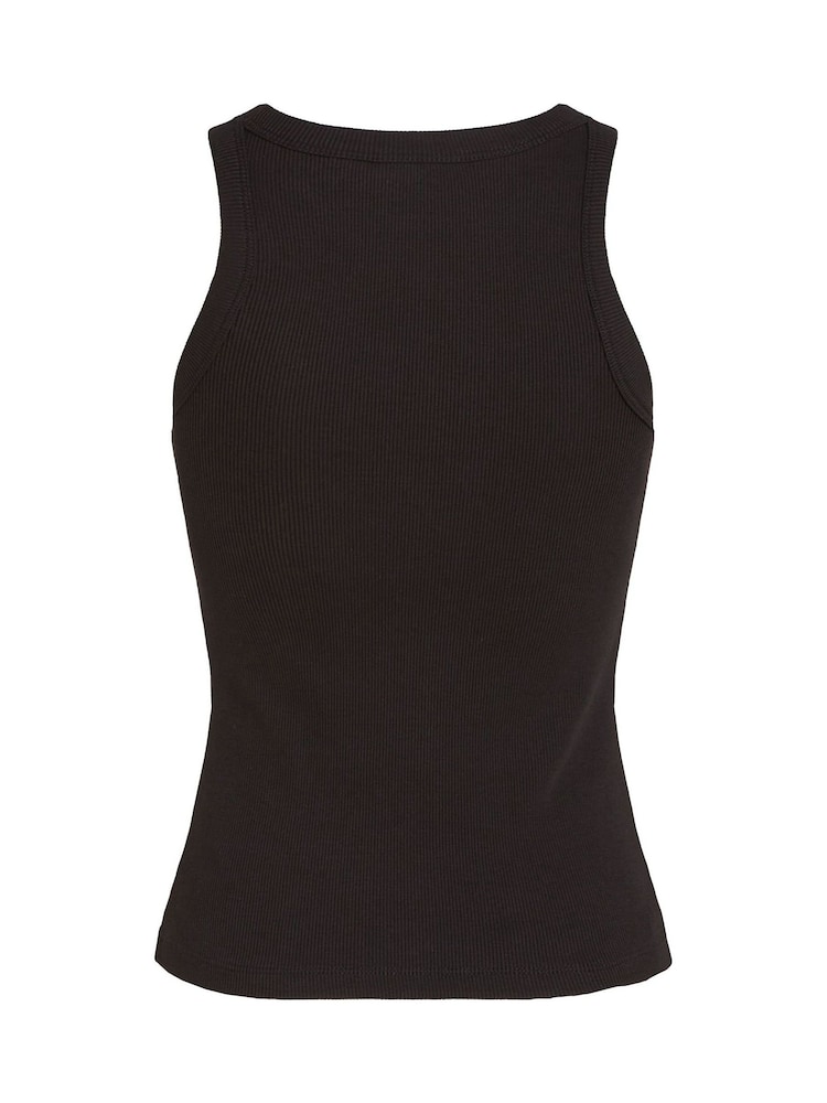 Calvin Klein Black Monologo Rib Tank Top - Image 6 of 6