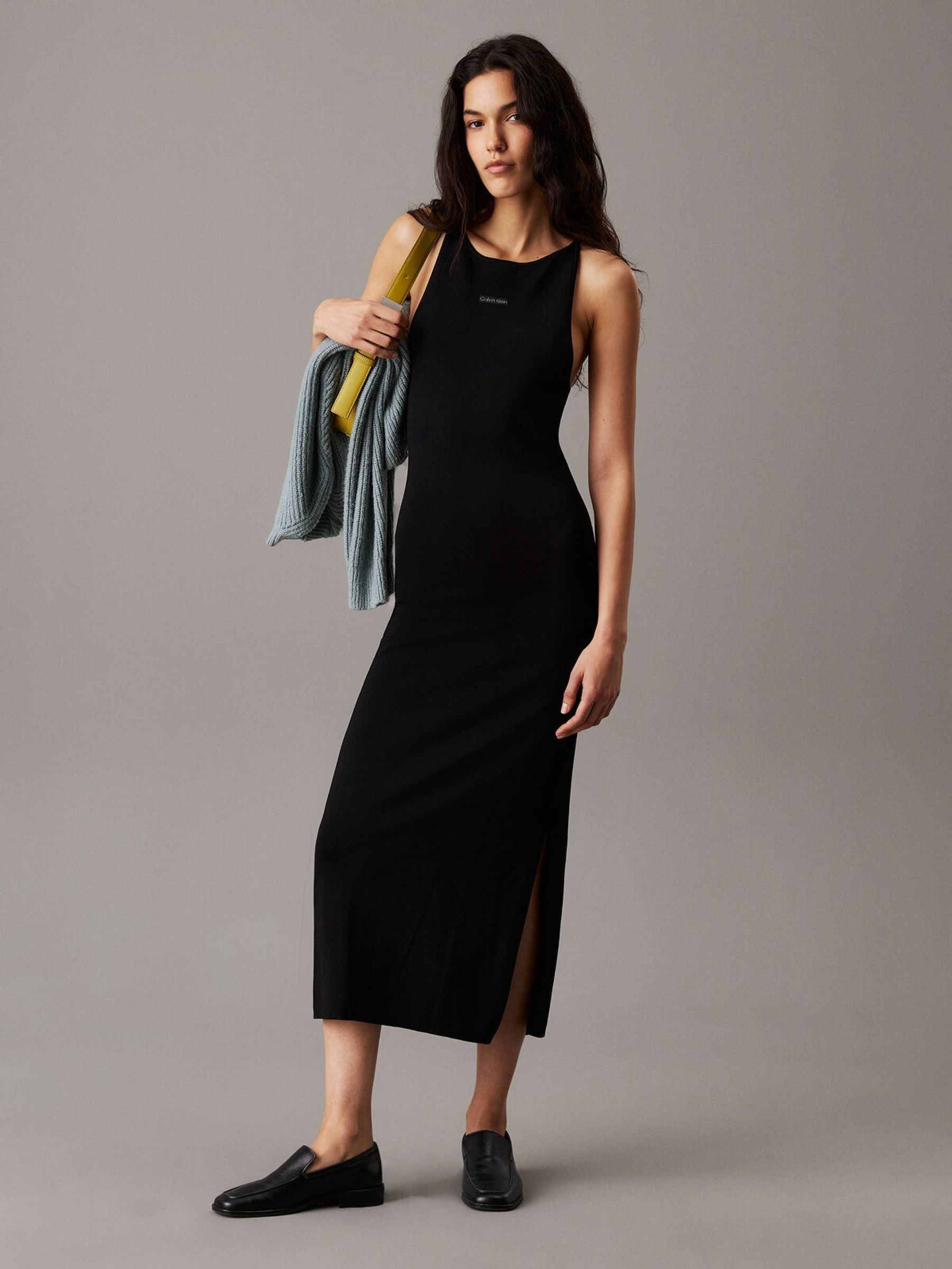 Black Long Jumper Dress Black Roll Neck Knitted Jumper Dress  AX Paris