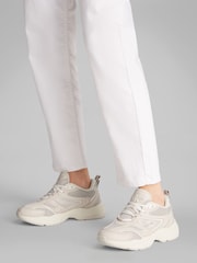 Calvin Klein Off White Retro Tennis Mesh Trainers - Image 1 of 6
