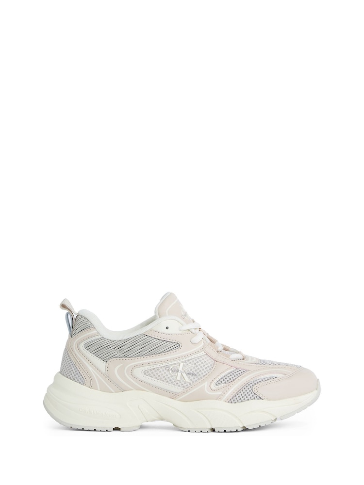 Calvin Klein Off White Retro Tennis Mesh Trainers - Image 2 of 6