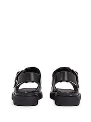 Calvin Klein Black Fisherman Leather Sandals - Image 5 of 6