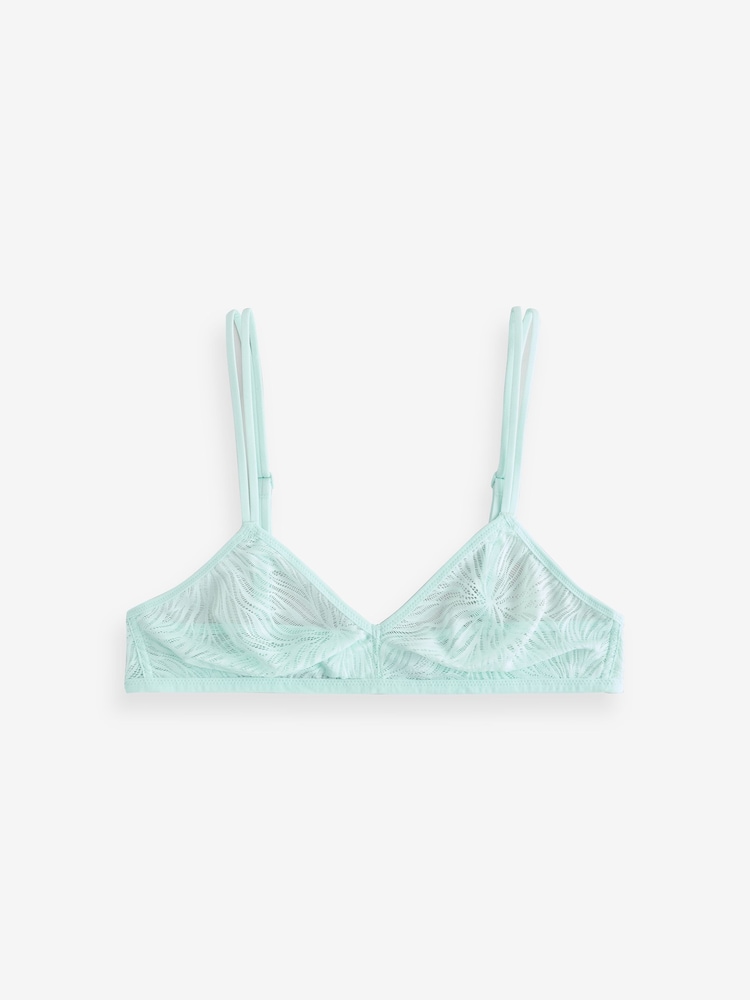 Calvin Klein Sky Blue Sheer Marquisette Lace Unlined Triangle Bra - Image 5 of 5