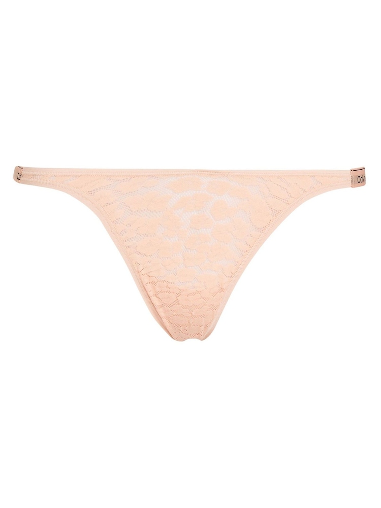 Calvin Klein Orange Icon Lace Dipped String Thong - Image 5 of 5