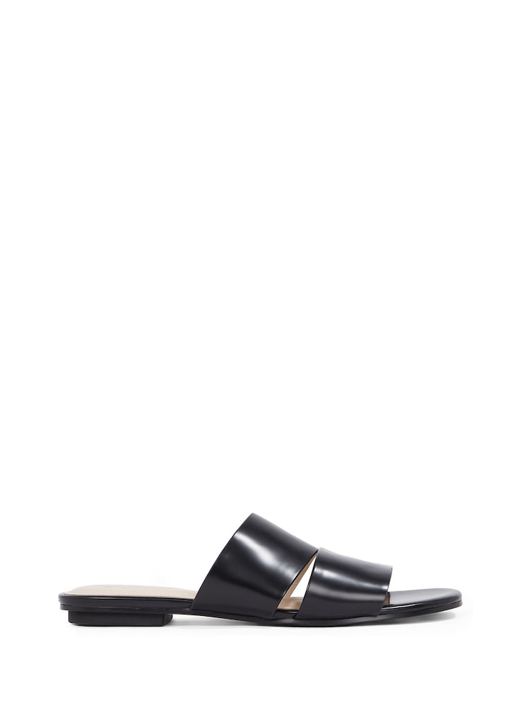 Calvin Klein Black Leather Sandals With Two Straps - Image 2 of 6