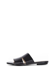Calvin Klein Black Leather Sandals With Two Straps - Image 3 of 6