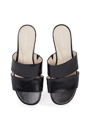 Calvin Klein Black Leather Sandals With Two Straps - Image 6 of 6