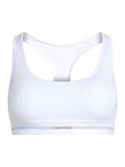 Calvin Klein White Rib Lightly Lined Bralette - Image 5 of 5