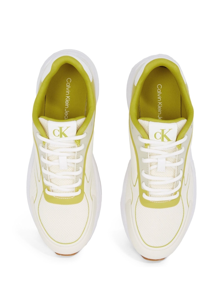 Calvin Klein White Retro Tennis Knit Trainers - Image 6 of 6