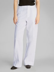Calvin Klein White Soft Linen Trousers - Image 1 of 7