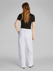Calvin Klein White Soft Linen Trousers - Image 3 of 7