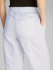 Calvin Klein White Soft Linen Trousers - Image 4 of 7