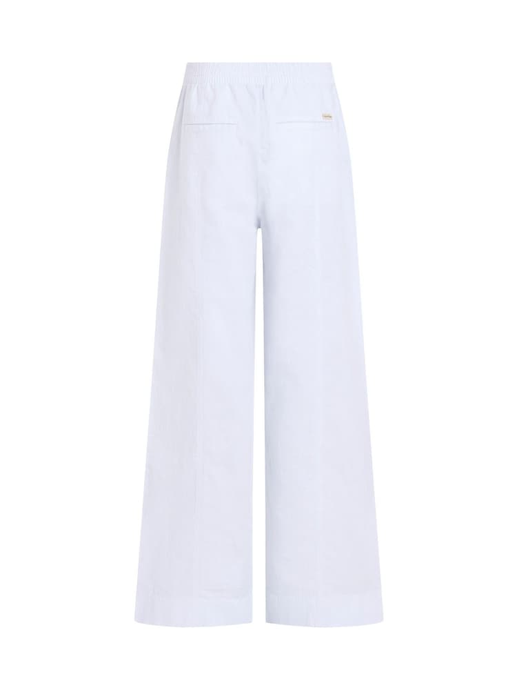 Calvin Klein White Soft Linen Trousers - Image 6 of 7