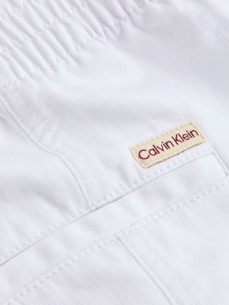 Calvin Klein White Soft Linen Trousers - Image 7 of 7