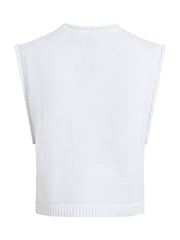 Calvin Klein White Linen Blend Loose Sleeveless Jumper - Image 2 of 3