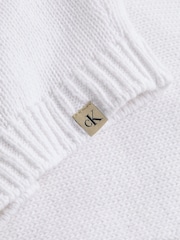 Calvin Klein White Linen Blend Loose Sleeveless Jumper - Image 3 of 3
