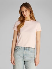Calvin Klein Pink Baby Placed 100% Cotton T-Shirt - Image 1 of 6
