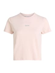 Calvin Klein Pink Baby Placed 100% Cotton T-Shirt - Image 5 of 6