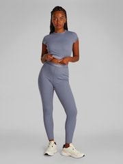 Calvin Klein Blue Stretch Rib Crop T-Shirt - Image 2 of 5