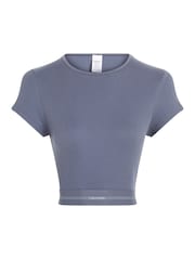 Calvin Klein Blue Stretch Rib Crop T-Shirt - Image 5 of 5