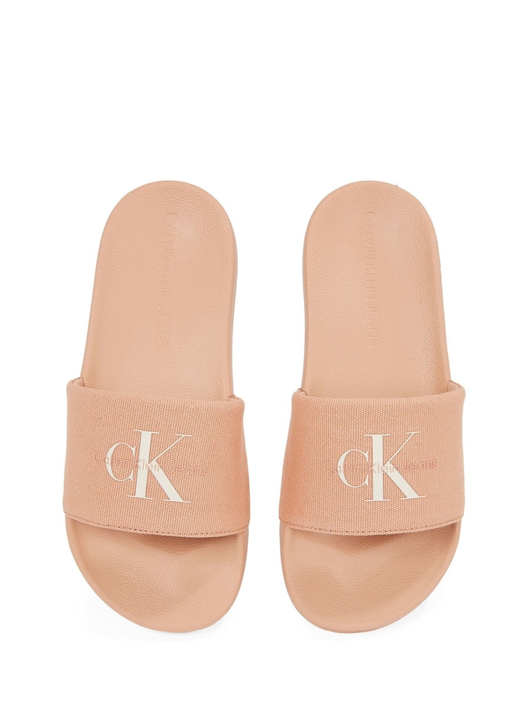 Calvin Klein Orange Monogram Slides - Image 6 of 6