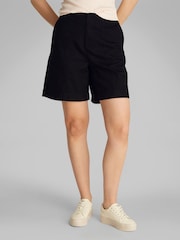 Calvin Klein Black Soft Linen Shorts - Image 1 of 7