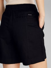 Calvin Klein Black Soft Linen Shorts - Image 4 of 7