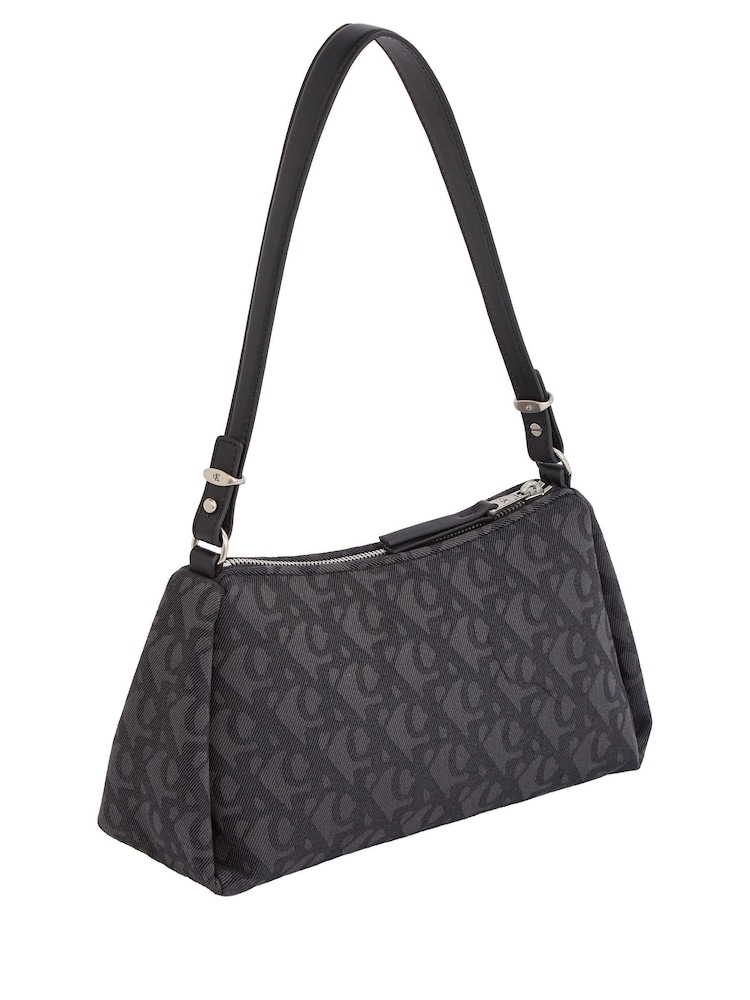 Calvin Klein Black Monogram Shoulder Bag - Image 2 of 5 Calvin Klein Black Monogram Shoulder Bag - Image 2 of 5