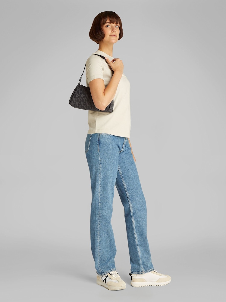 Calvin Klein Black Monogram Shoulder Bag - Image 5 of 5 Calvin Klein Black Monogram Shoulder Bag - Image 5 of 5