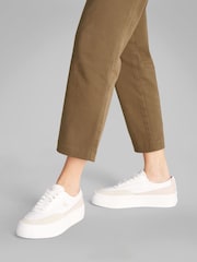 Calvin Klein White Vulcanised Flatform Low Trainers - Image 1 of 6