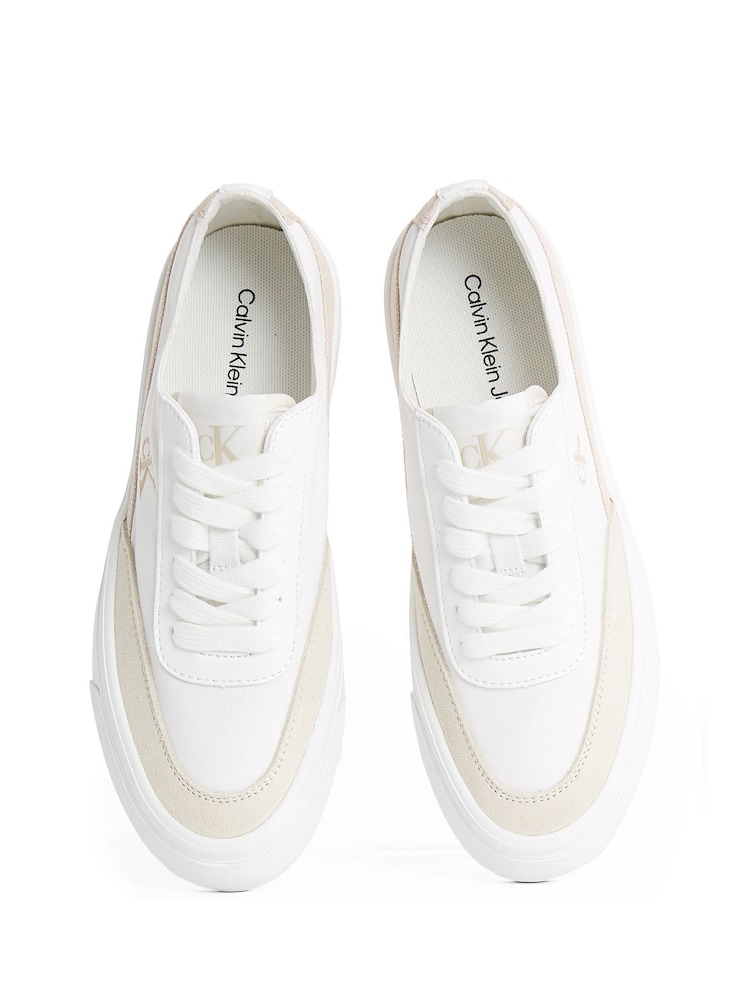 Calvin Klein White Vulcanised Flatform Low Trainers - Image 6 of 6
