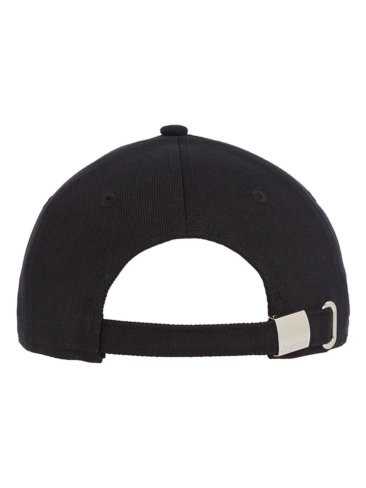 Calvin Klein Black Embroidered Monogram 100% Cotton Cap - Image 2 of 4