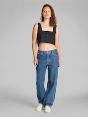 Calvin Klein Black Soft Linen Top - Image 2 of 7