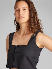 Calvin Klein Black Soft Linen Top - Image 4 of 7