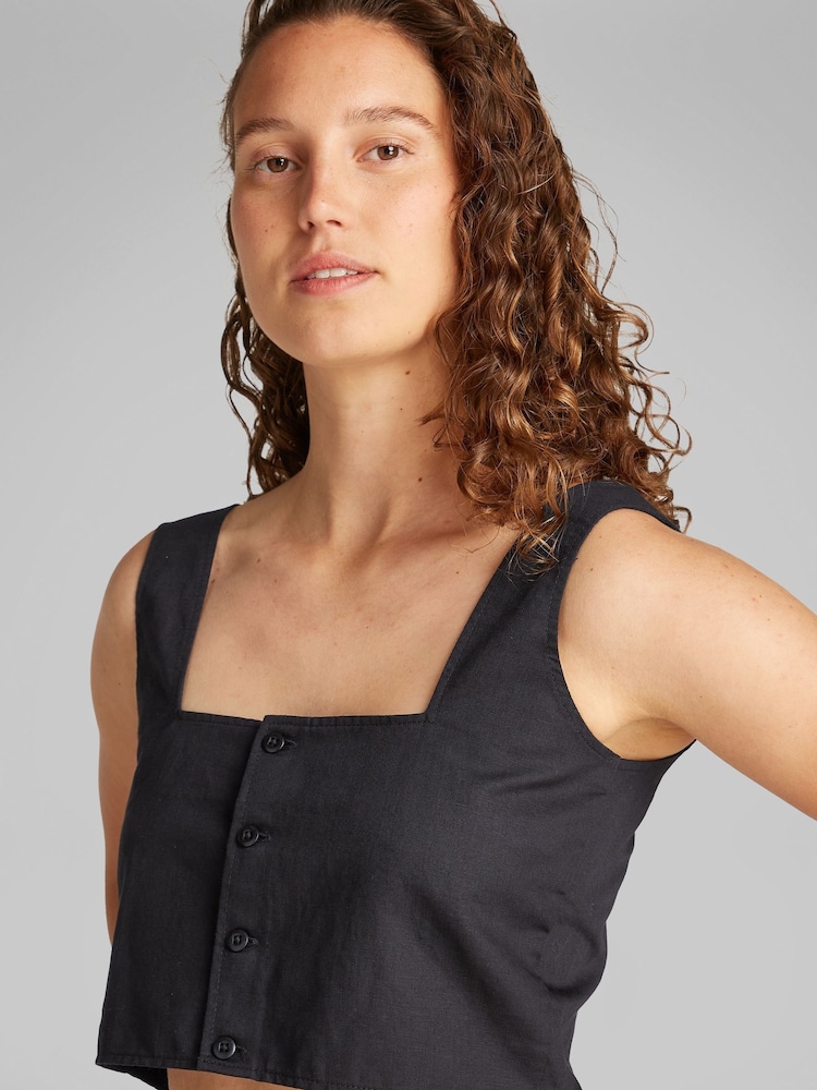 Calvin Klein Black Soft Linen Top - Image 4 of 7