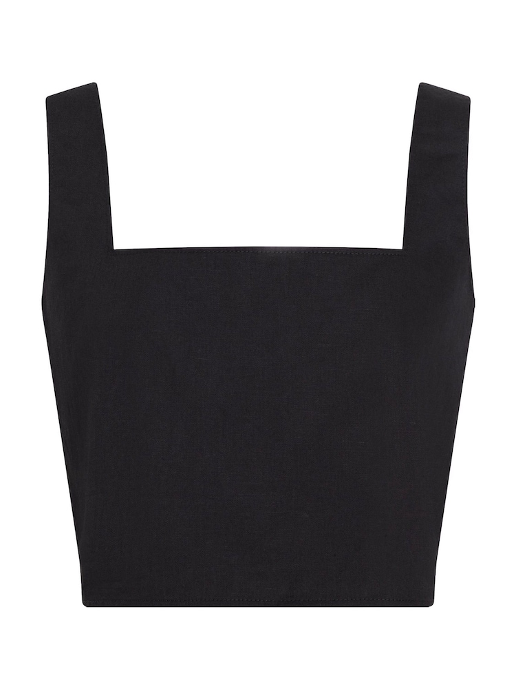 Calvin Klein Black Soft Linen Top - Image 5 of 7