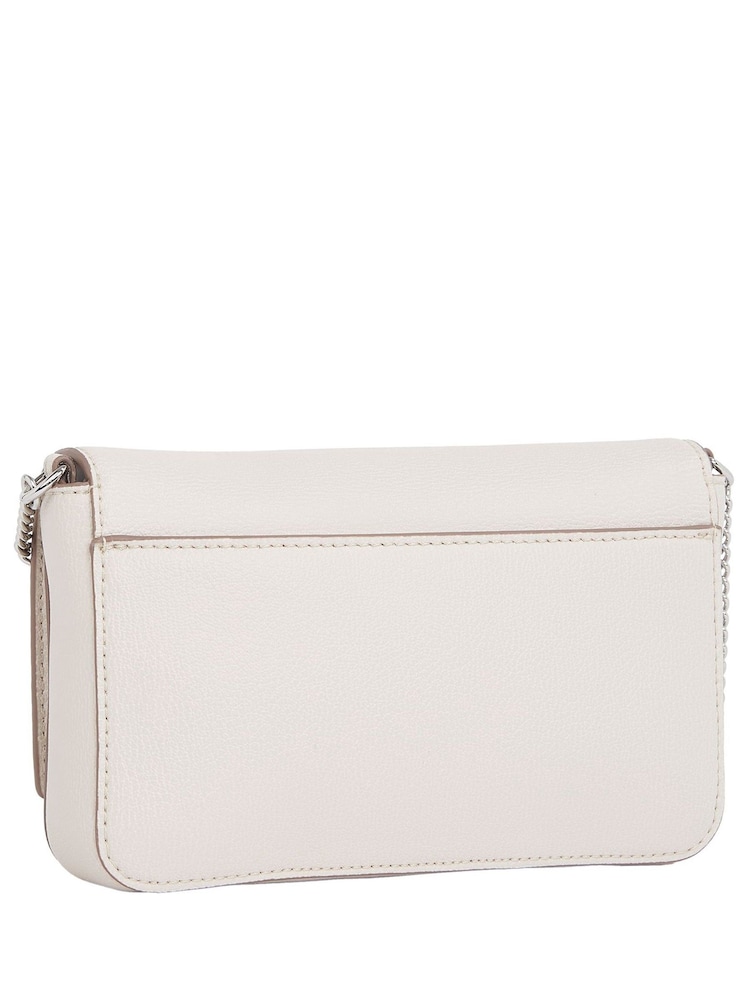 Calvin Klein White Minimal Monogram Flap Wallet - Image 2 of 4