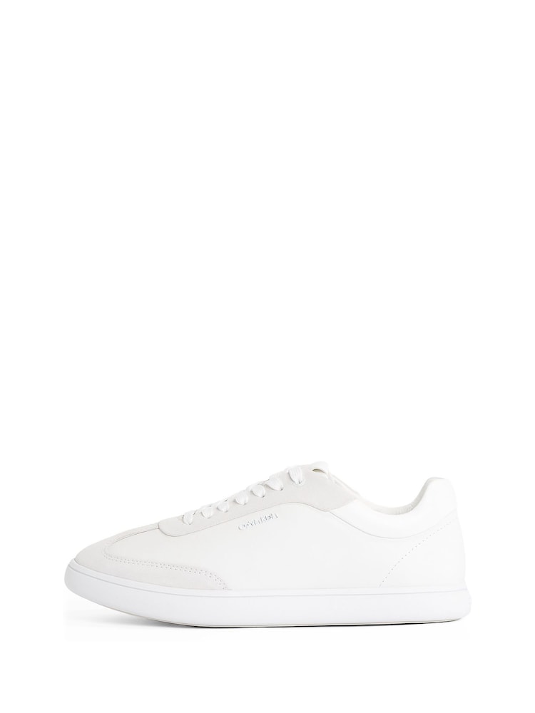 Calvin Klein White Cupsole Lace-Up Leather Trainers - Image 6 of 6